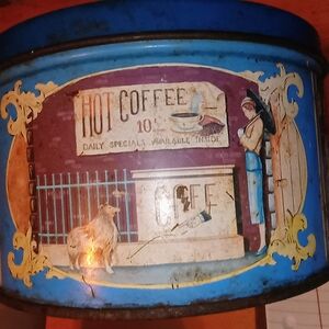 Vintage Blue Coffee Tin